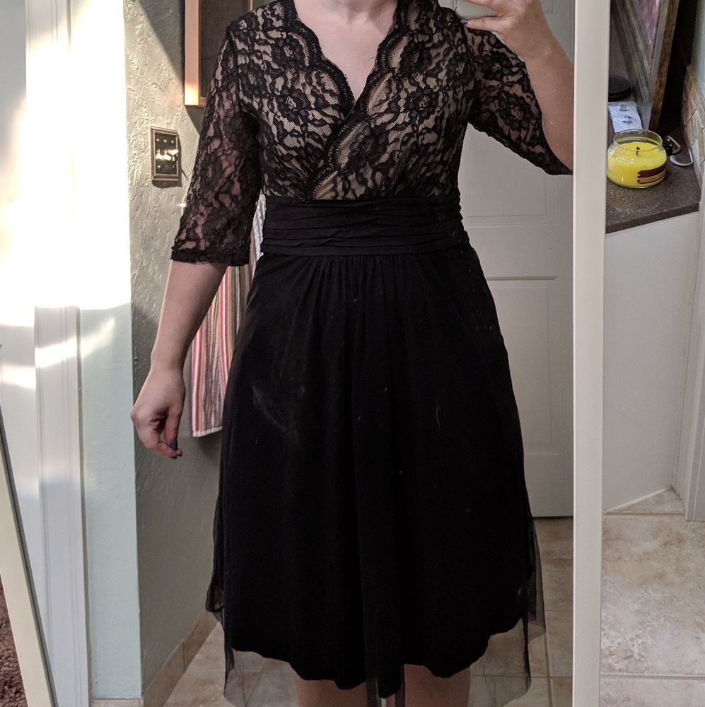 Cocktail dress, sz L, tulle and lace